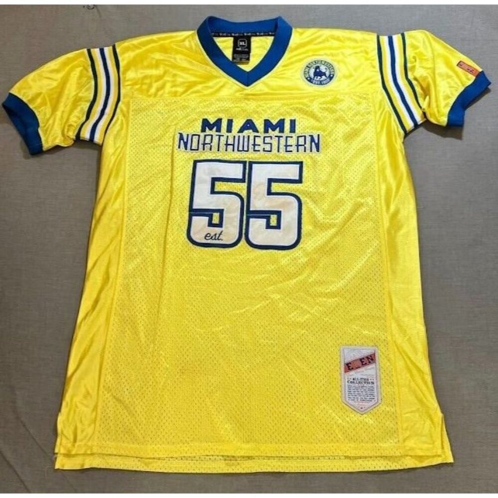 Miami Northwestern #5 Edden Football Jersey Mens Extra Large Yellow Short Sleeve